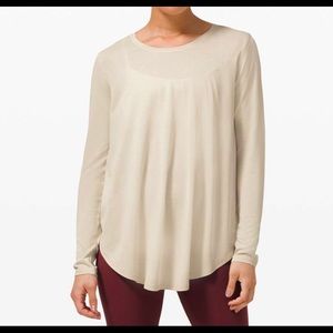 Lululemon Draped Long Sleeve White Opal Size 4